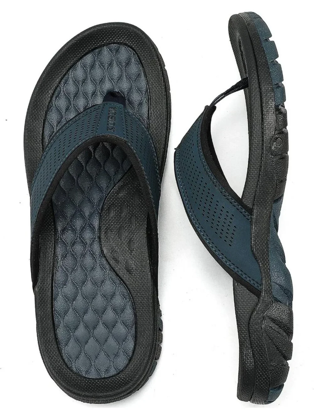Men's Blue Beach Flip-Flops Water Casual Outdoor Athletic Thong Sandal Slipper